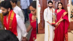 Watch: Naga Chaitanya holds Sobhita Dhulipala's hand as the couple seeks blessings at Tirumala; fans call them 'adorable'