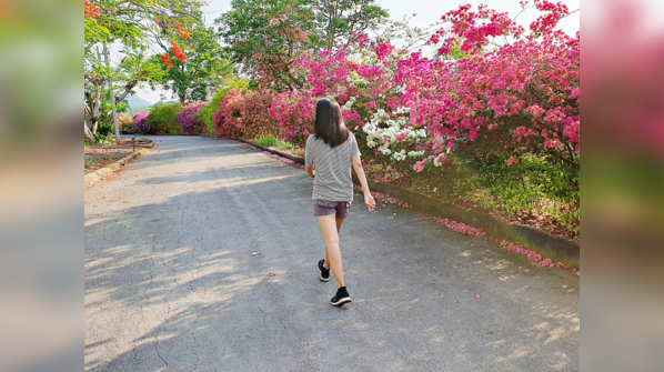 Person walking after a meal