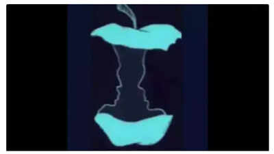 A visual puzzle: Apple core or two faces?