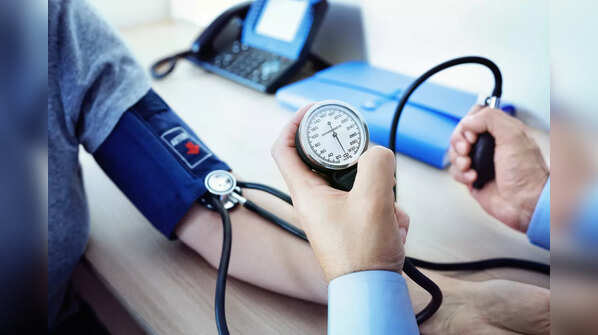 Person checking their blood pressure