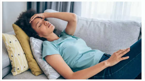 Woman having back pain