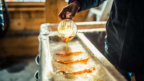 Pouring syrup